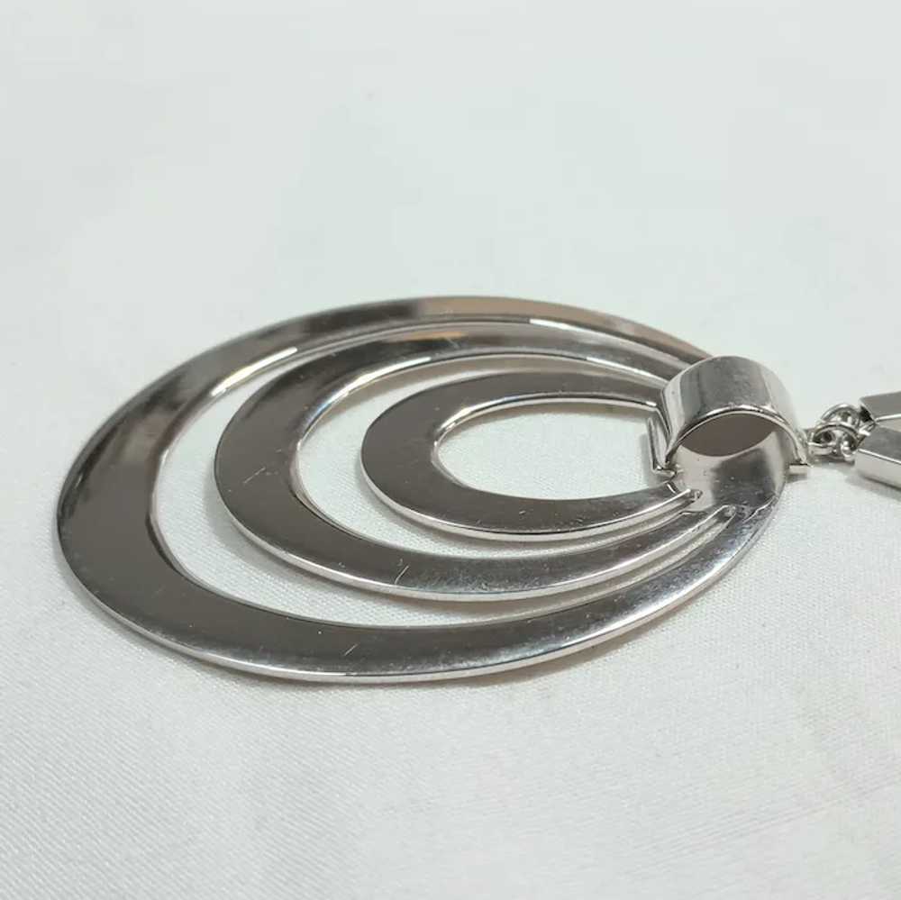 Monet 1966 Tournee pendant necklace silver tone - image 4