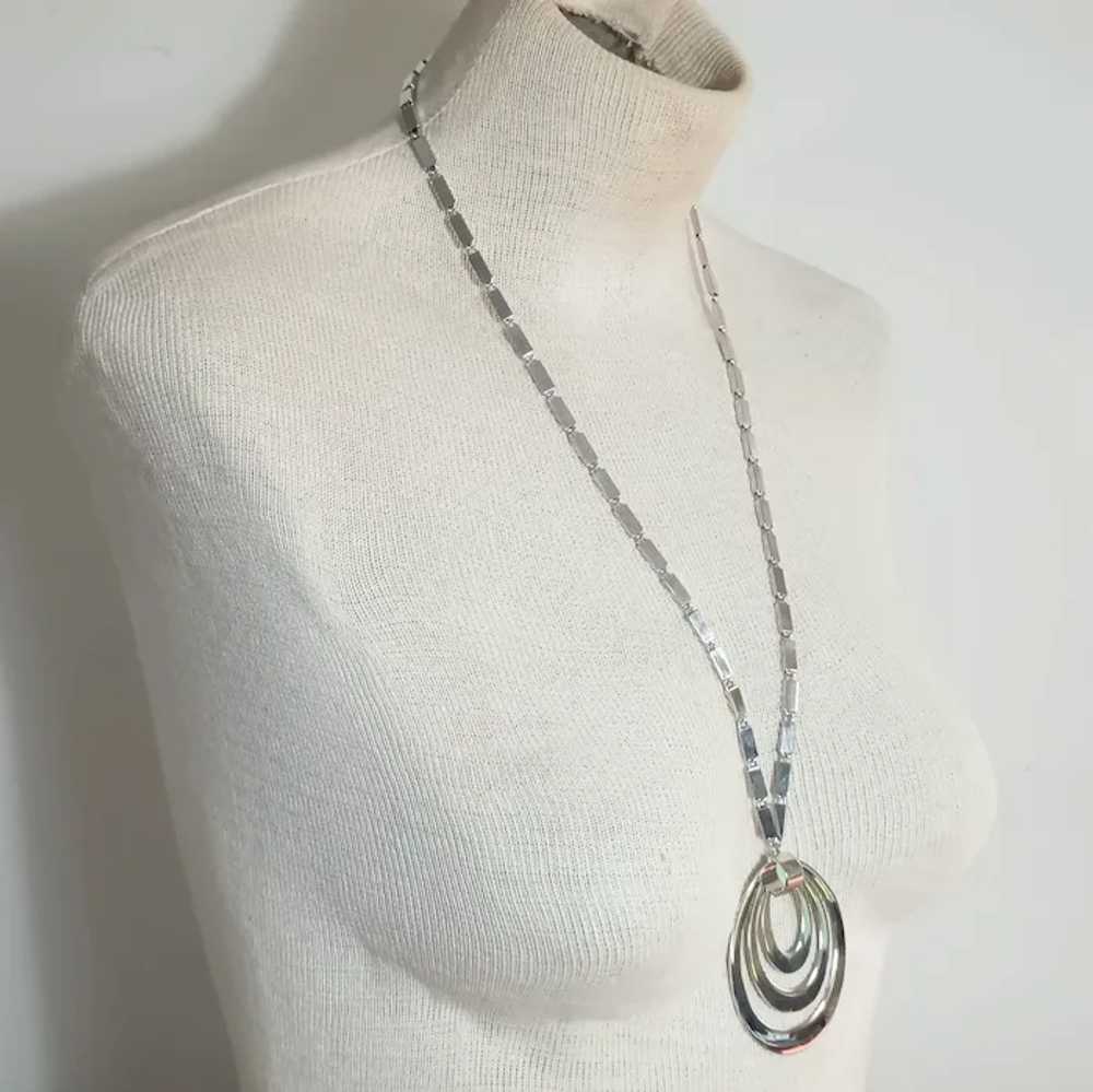 Monet 1966 Tournee pendant necklace silver tone - image 8