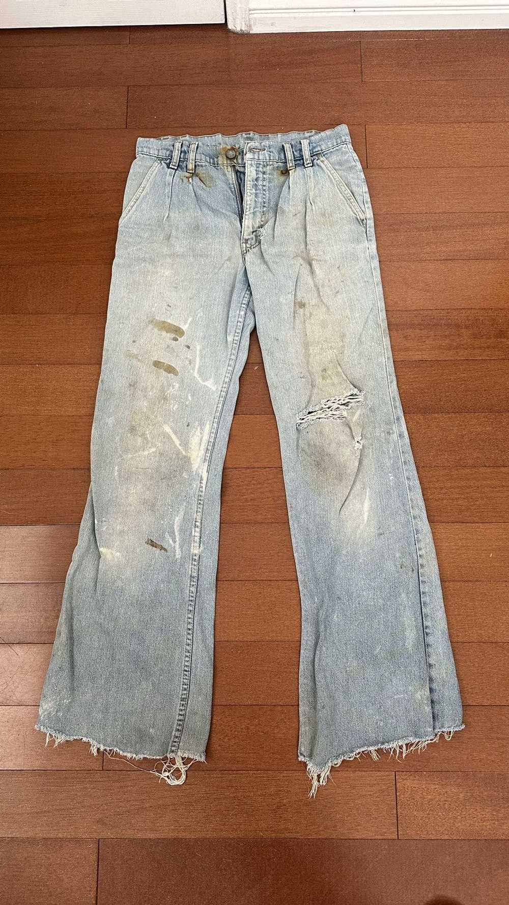 Vintage Vintage flare distressed jeans - image 1