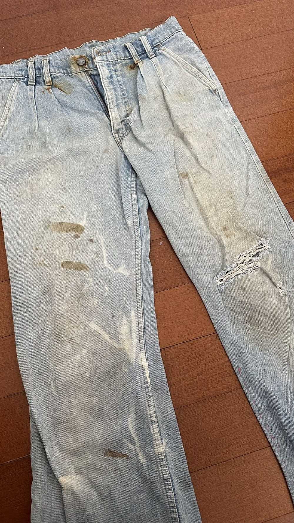 Vintage Vintage flare distressed jeans - image 2