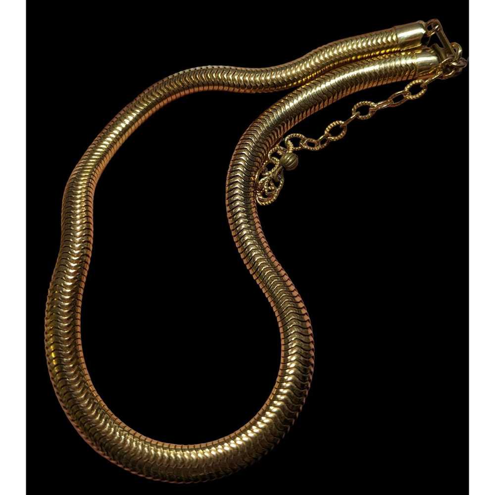 Other Vintage Glam Golden Snake Chain Necklace - image 3