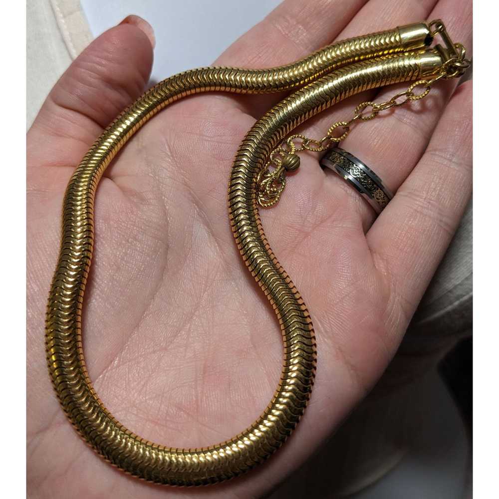 Other Vintage Glam Golden Snake Chain Necklace - image 7