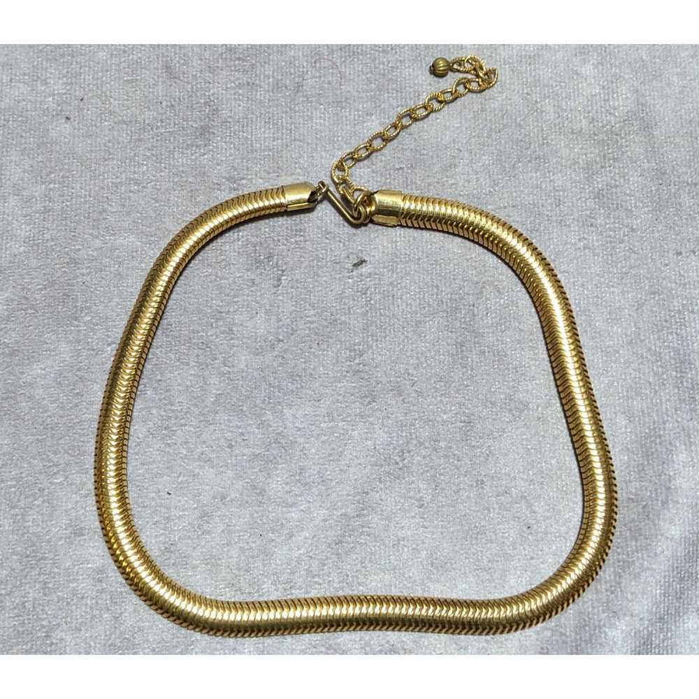 Other Vintage Glam Golden Snake Chain Necklace - image 8