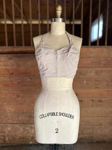 Vintage Reversible Cropped Halter Top