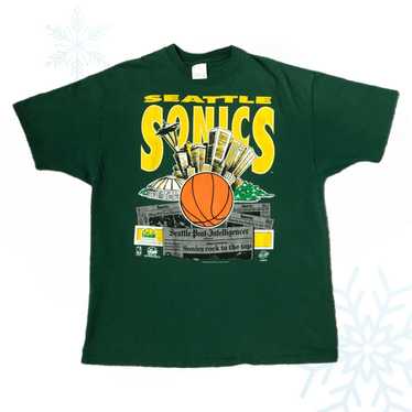 Vintage NBA Seattle Supersonics Front Pages T-Shir