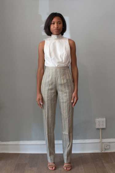 Escada Linen Striped Trousers