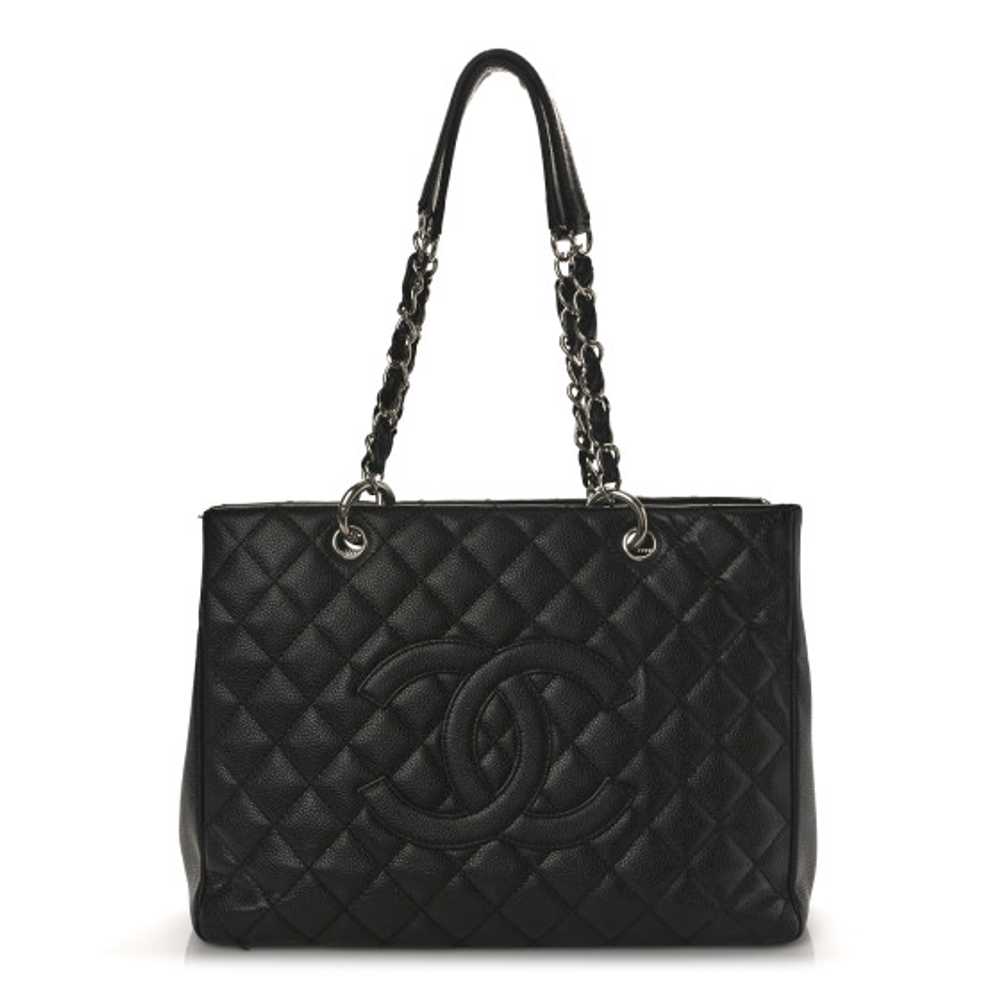 CHANEL Caviar Quilted Grand Shopping Tote GST Bla… - image 1