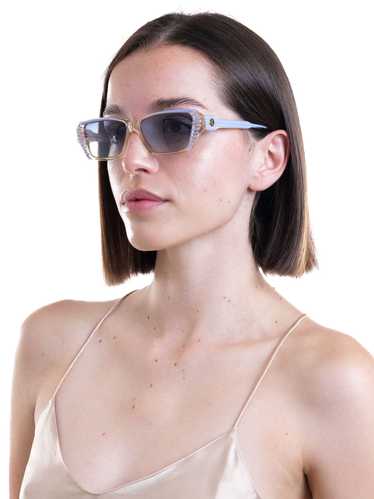 Rochas Clear Striped Rectangular Sunglasses - image 1