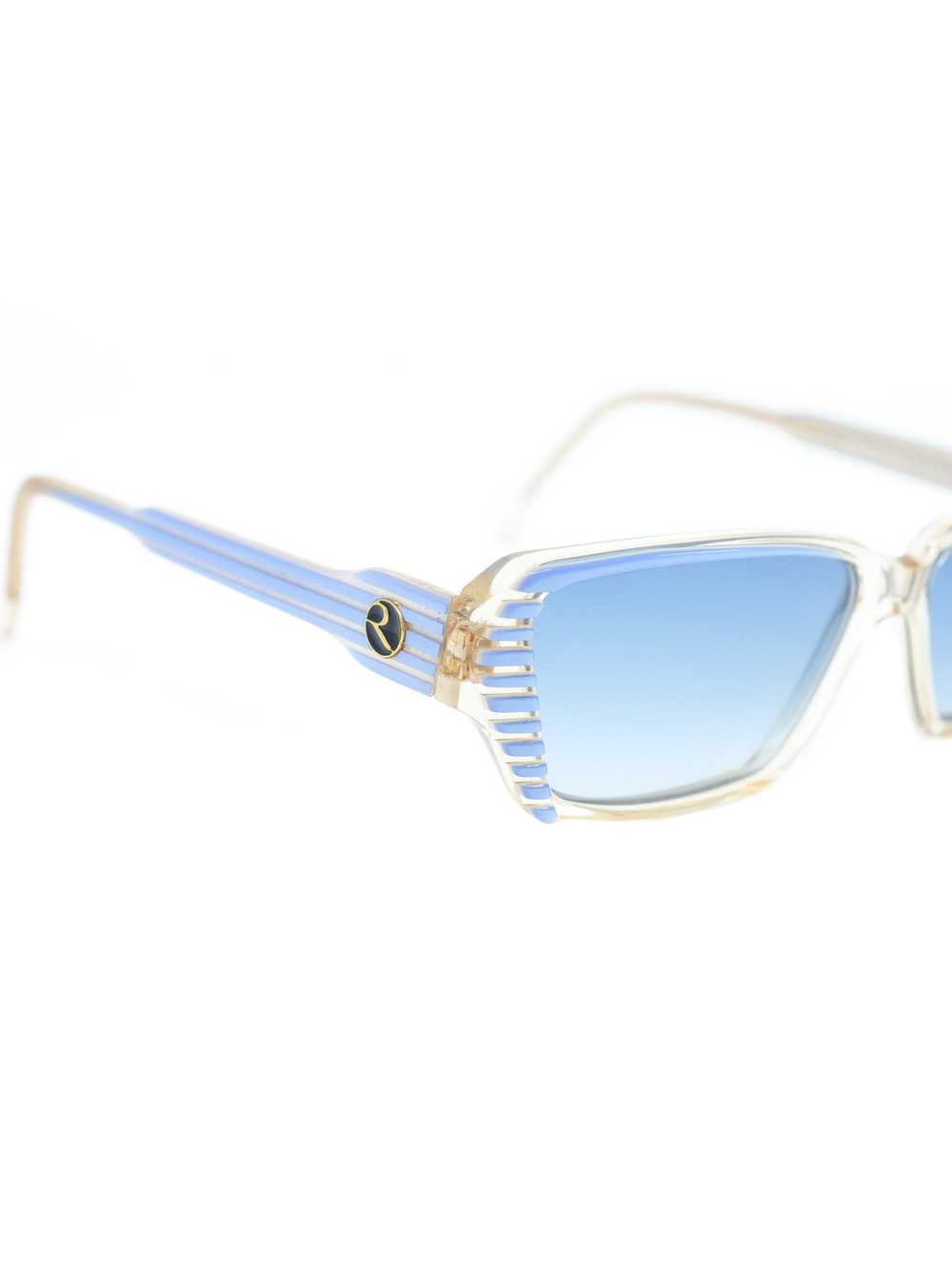 Rochas Clear Striped Rectangular Sunglasses - image 3