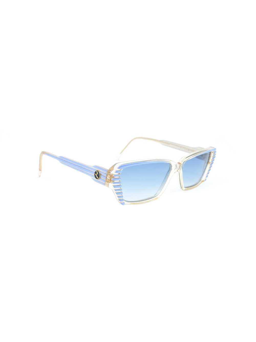 Rochas Clear Striped Rectangular Sunglasses - image 4