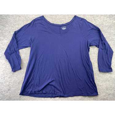 Vintage Lane Bryant Shirt Size 22 / 24 Blue Neck … - image 1