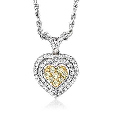 Vint Diamond Heart Ncklc in 14k Gold 18 inches