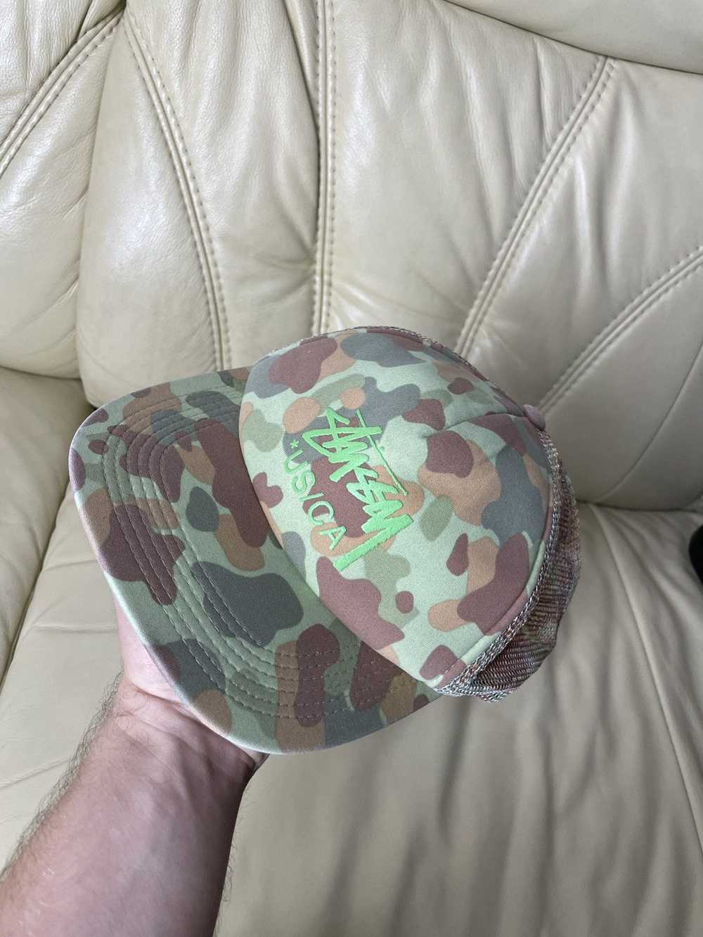 Stussy × Vintage Stussy Trucker Cap Camo Hat Bape… - image 10