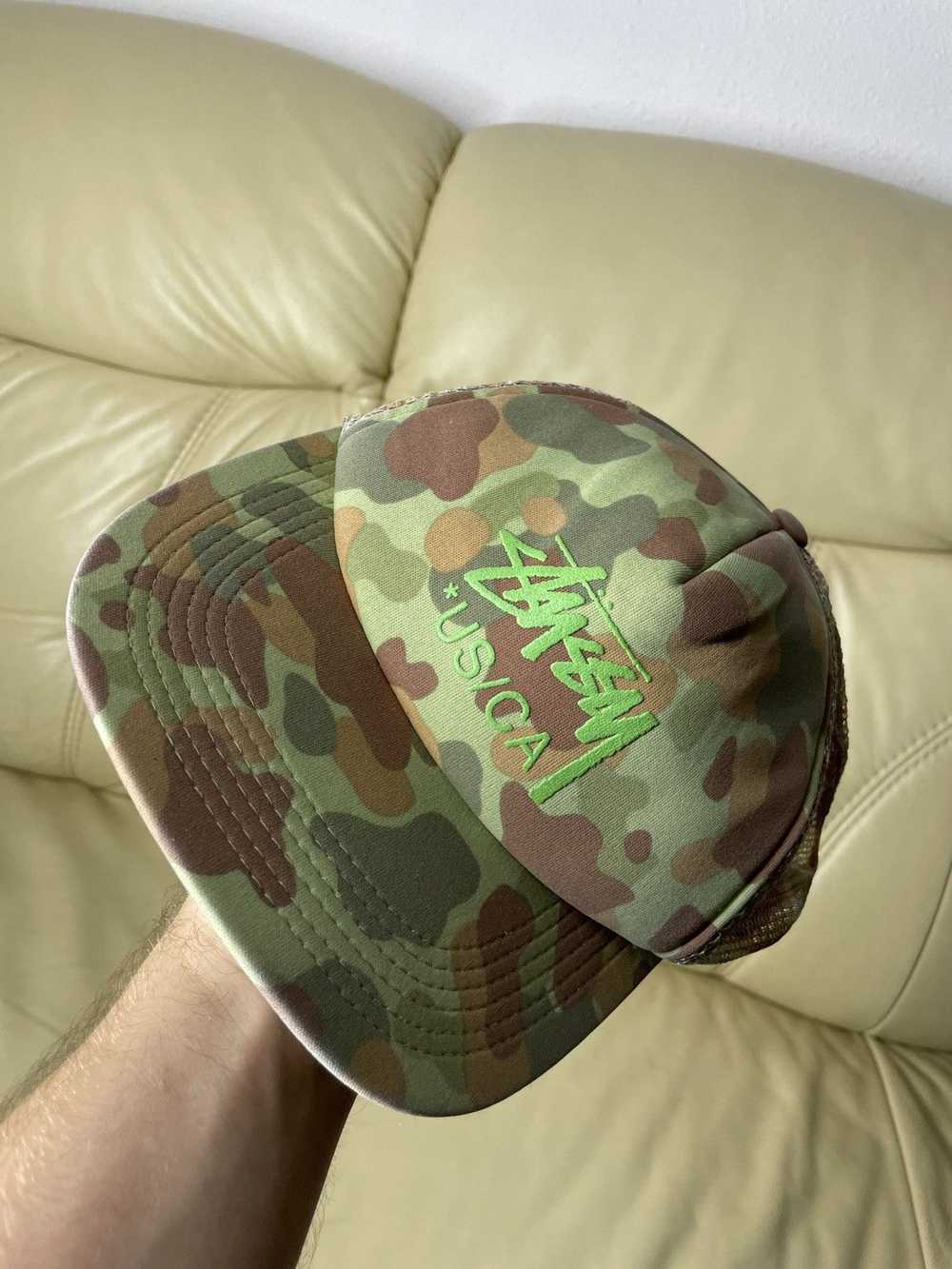 Stussy × Vintage Stussy Trucker Cap Camo Hat Bape… - image 12