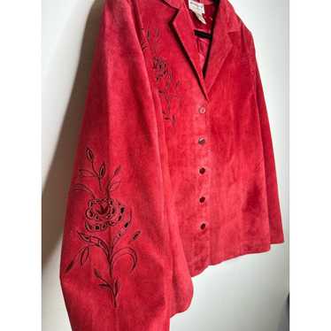 Vintage Victor Costa red suede jacket