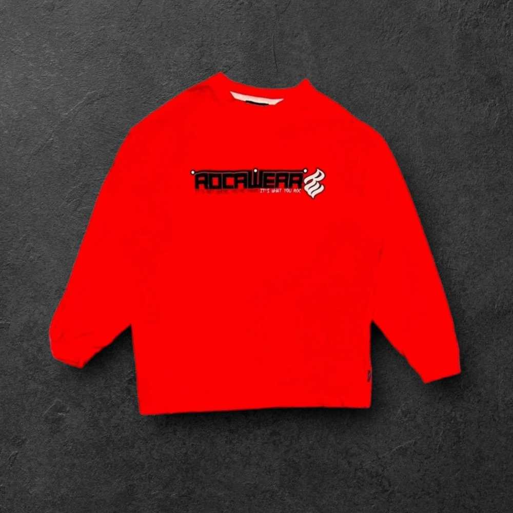 Rocawear Y2K Rocawear Logo Long Sleeve Red T-Shirt - image 1