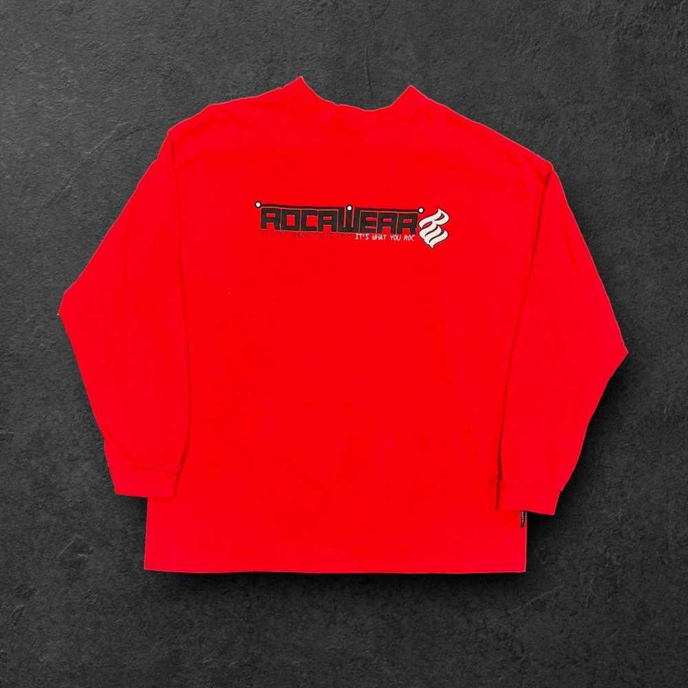 Rocawear Y2K Rocawear Logo Long Sleeve Red T-Shirt - image 8