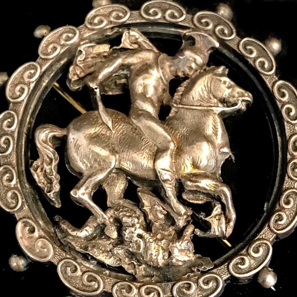 Silver St. George & the Dragon Brooch - image 2