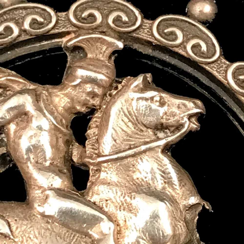 Silver St. George & the Dragon Brooch - image 3