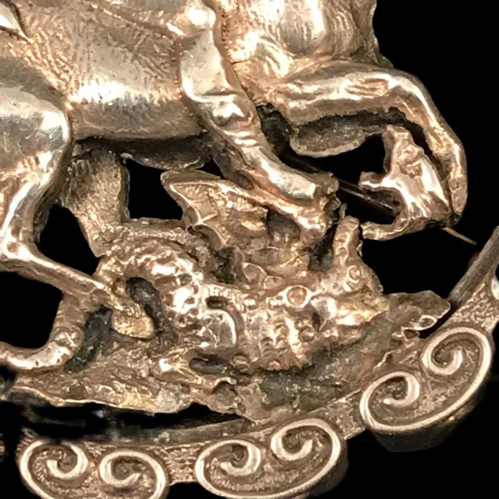 Silver St. George & the Dragon Brooch - image 4