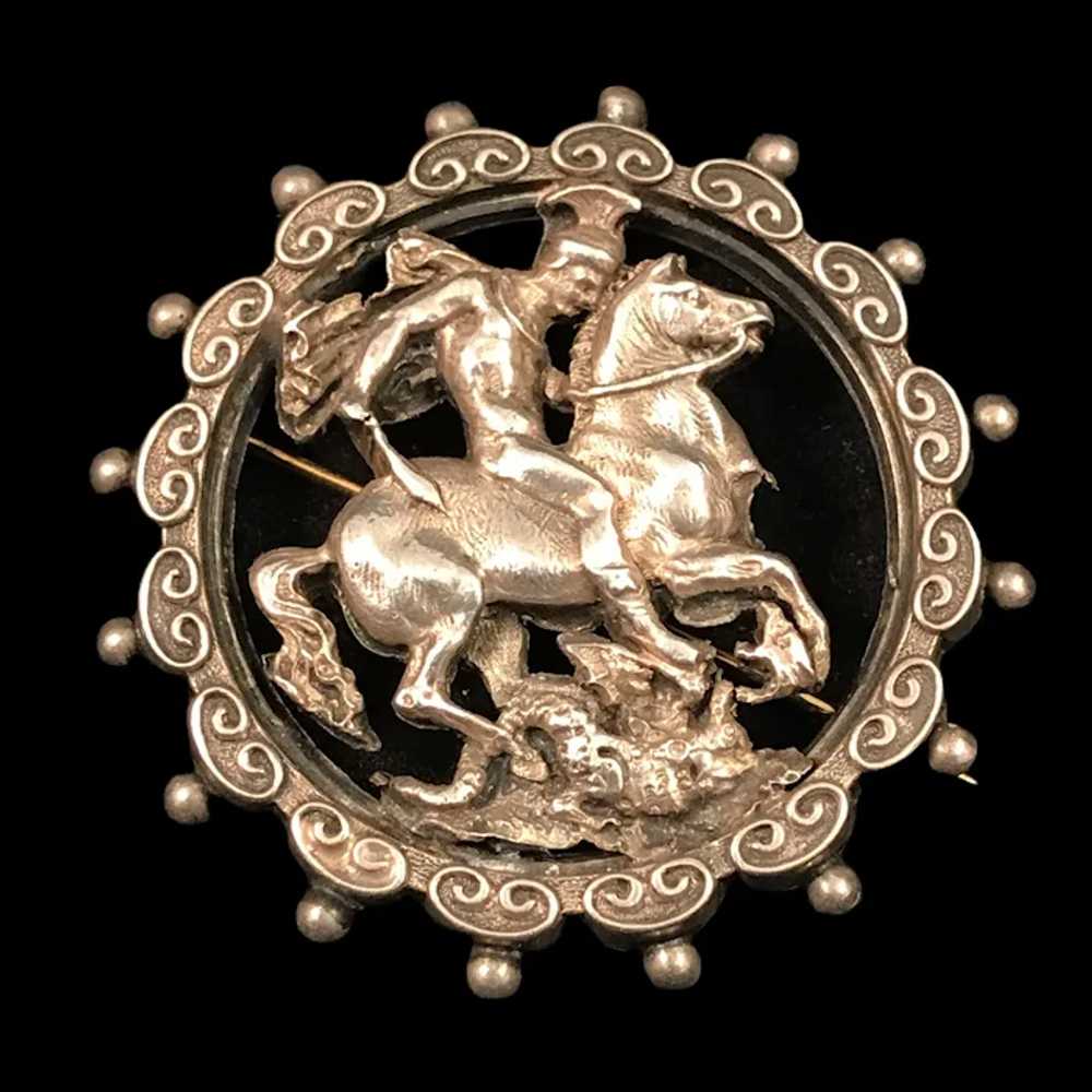 Silver St. George & the Dragon Brooch - image 5