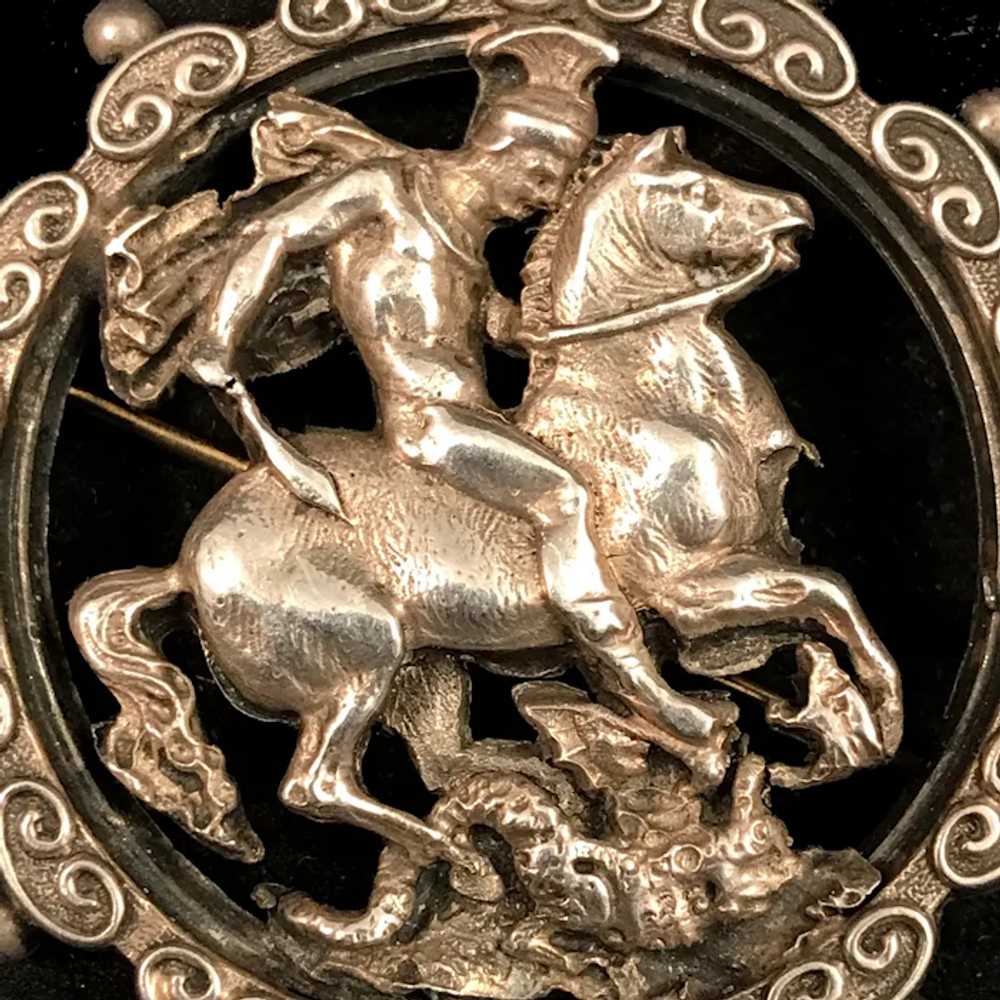 Silver St. George & the Dragon Brooch - image 6