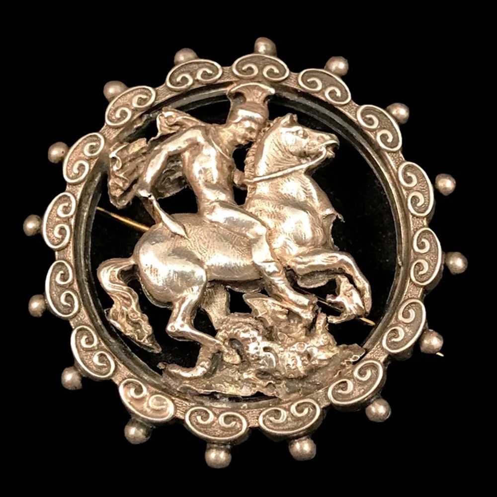 Silver St. George & the Dragon Brooch - image 9