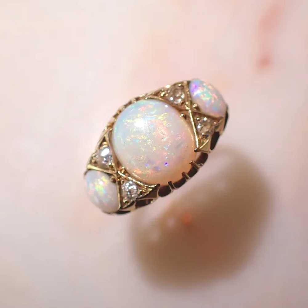 Edwardian Large Opal & Diamond Ring | 18ct Gold - image 2