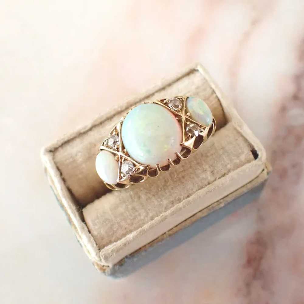 Edwardian Large Opal & Diamond Ring | 18ct Gold - image 3