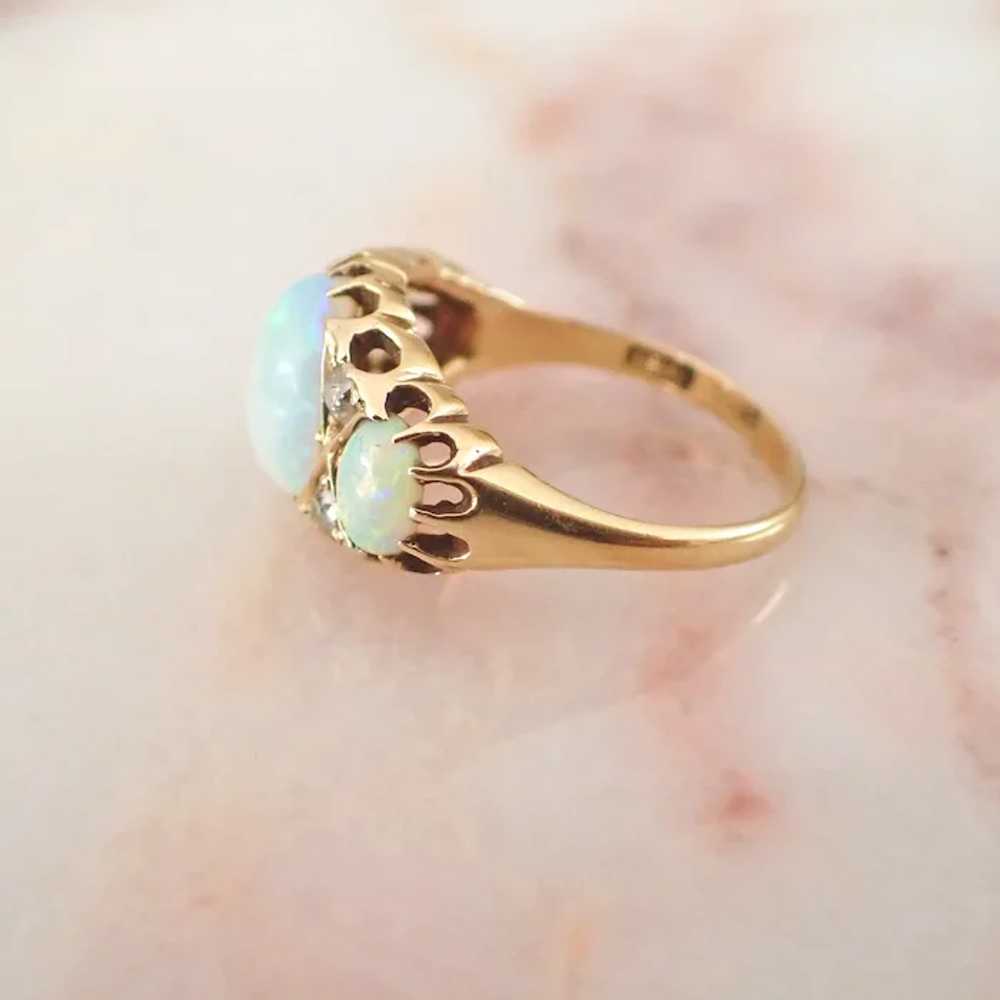 Edwardian Large Opal & Diamond Ring | 18ct Gold - image 4