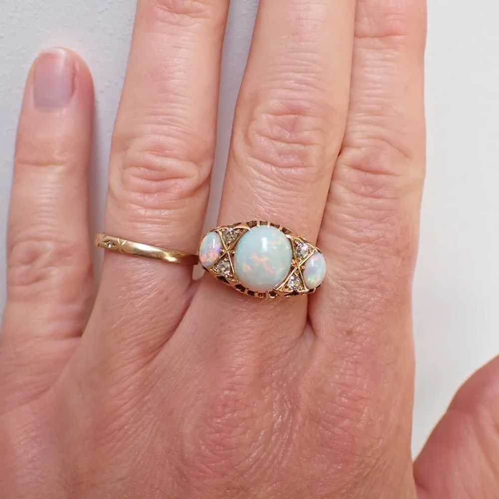 Edwardian Large Opal & Diamond Ring | 18ct Gold - image 5