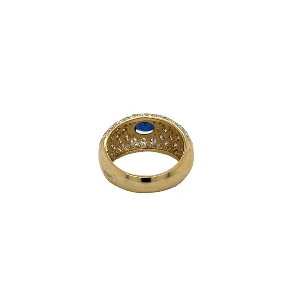 18K Yellow Gold Sapphire and Diamond Ring - image 3