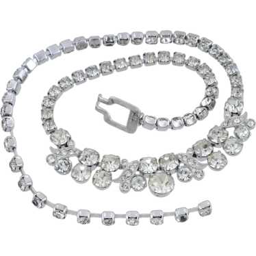 1970S Eisenberg Ice Clear Rhinestone Necklace