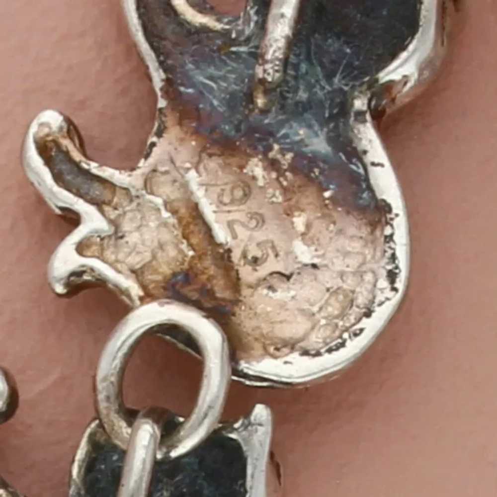 Sterling Silver Vintage Kitty Cat Link Bracelet S… - image 4