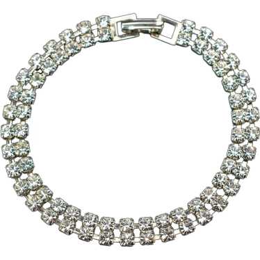 Fancy rhinestone bracelet, dainty clear crystal co