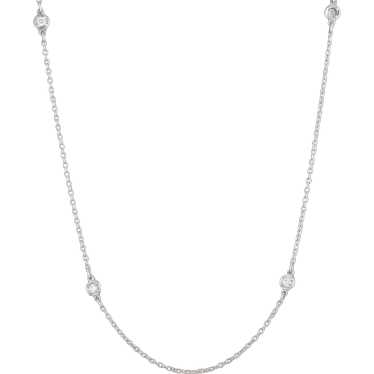 Platinum Diamond by the Yard Station NecklacePlati