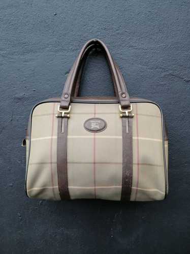 Burberry × Luxury Burberry Plaid Canvas Boston Han