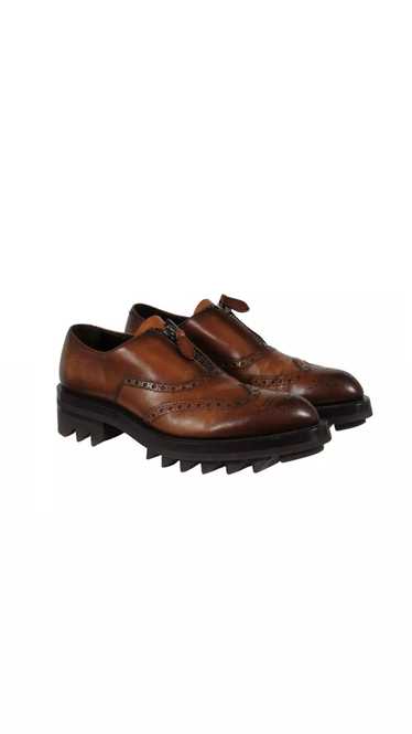 Prada Oxfords Brown Leather Medallion Wingtip - 02