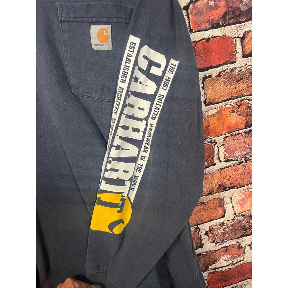 Carhartt Carhartt Mens Blue Long Sleeve Pocket T-… - image 2