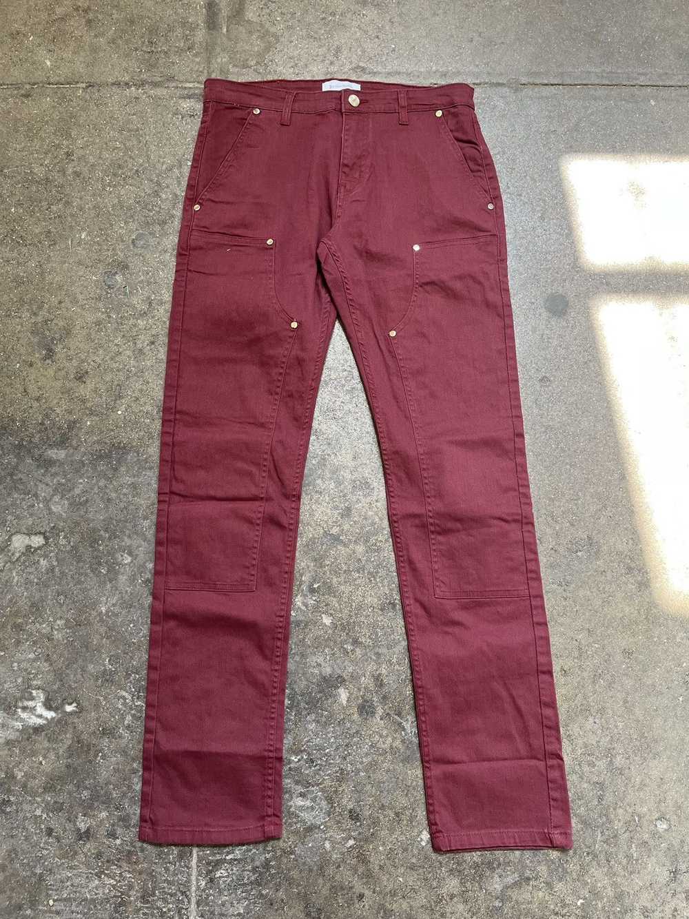 Streetwear × Vintage Double Knee Pants Burgundy - image 1