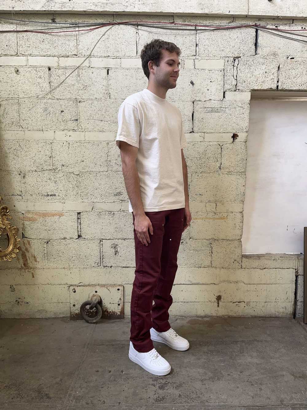 Streetwear × Vintage Double Knee Pants Burgundy - image 5