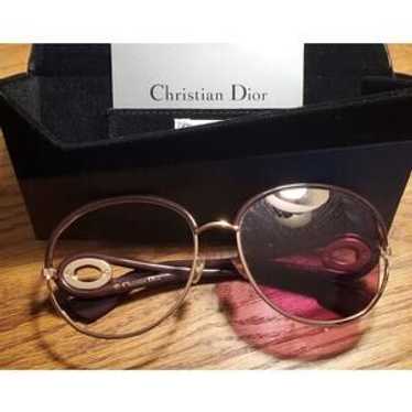 MISS DIOR ラウンド型ブラウンサングラス　ヴィンテージ Christian Dior monsieur】ヴィンテージサングラス ティア