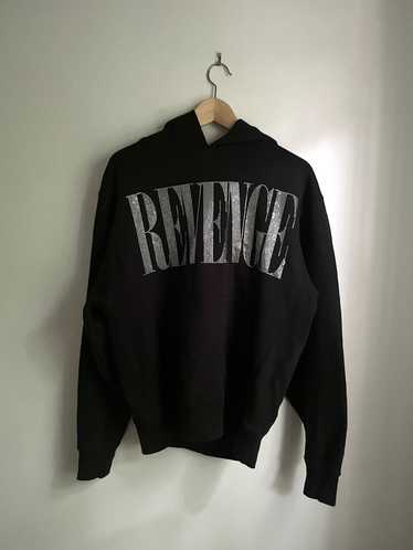【REVENGE】STONE GREY ALLOVER EMBROIDERED LOGO HOODIE Revenge Arc Logo Hoodie Gray - Buy at Hypeneedz