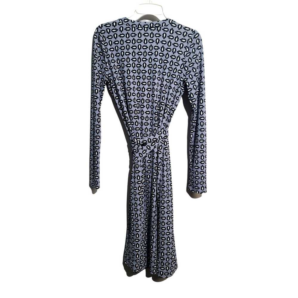 Ann Taylor Ann Taylor Blue Leaf Print Wrap Dress - image 2