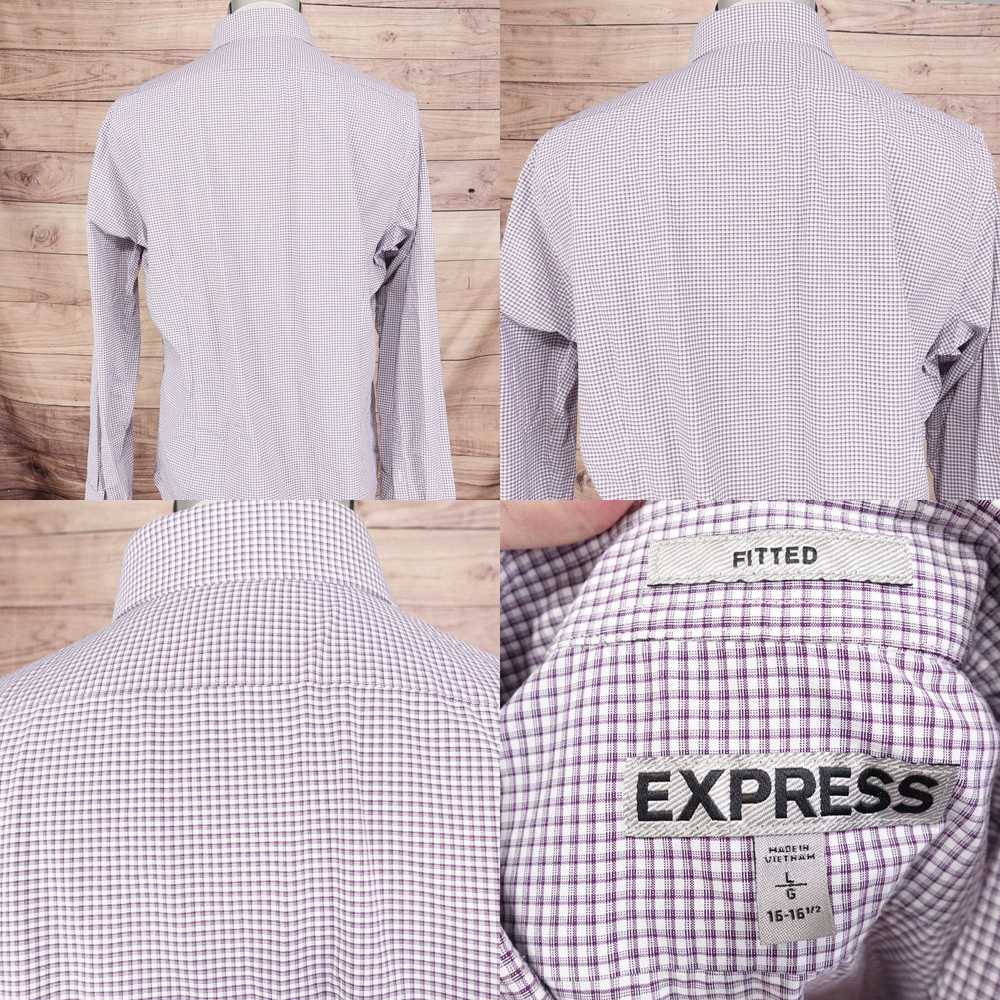 Express EXPRESS FITTED LONG SLEEVE PLAID 100% NYL… - image 4