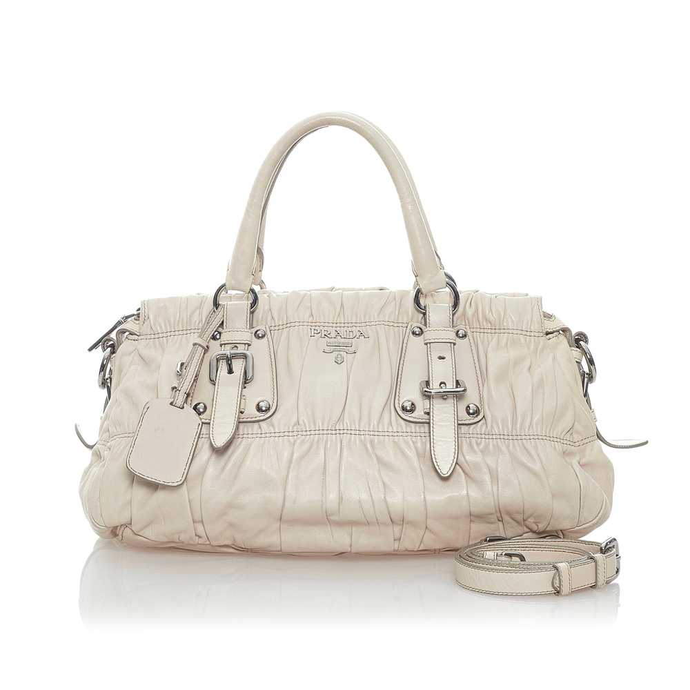 Beige Prada Nappa Gaufre Satchel - image 12