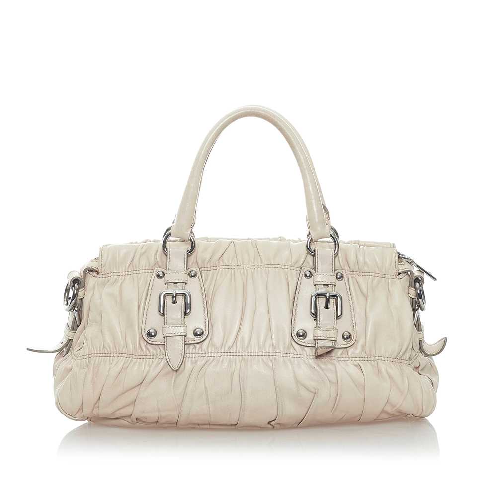 Beige Prada Nappa Gaufre Satchel - image 3