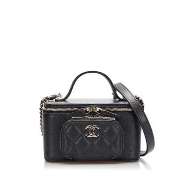 Black Chanel CC Matelasse Caviar Vanity Bag