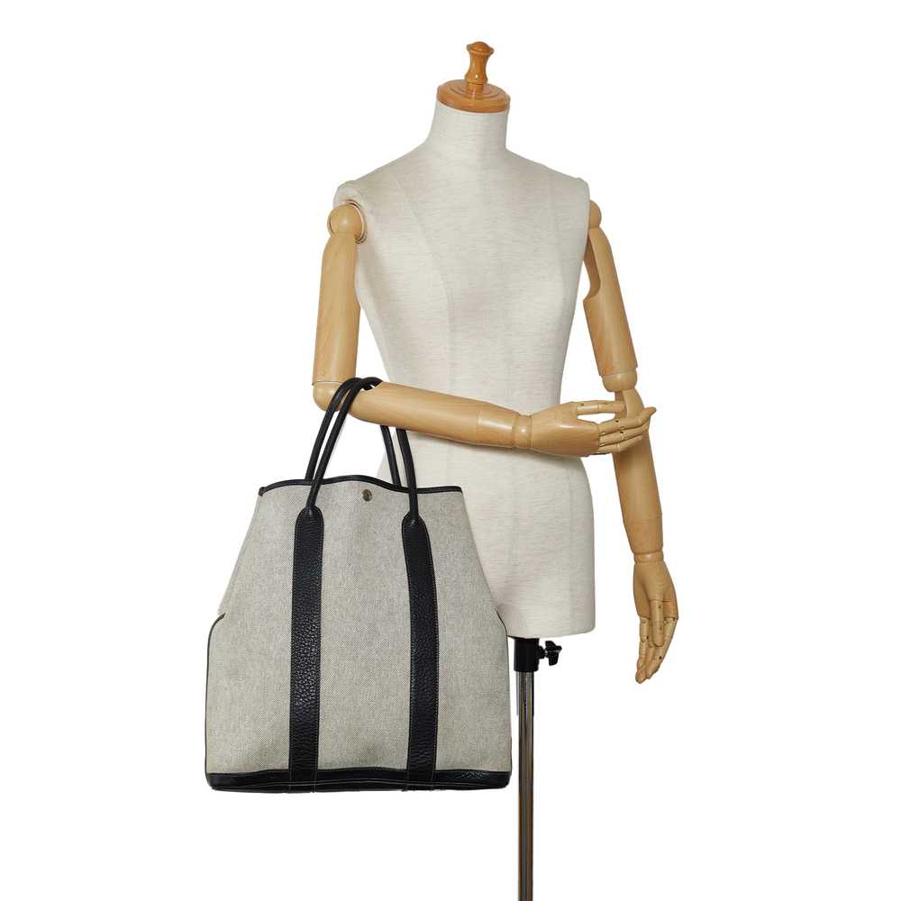 Beige Hermes Toile Garden File 36 Tote Bag - image 9