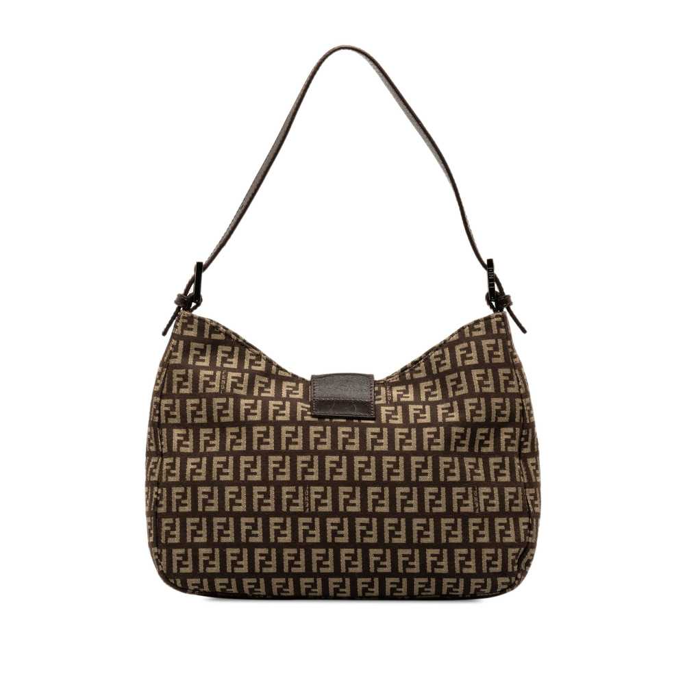 Brown Fendi Zucchino Shoulder Bag - image 3